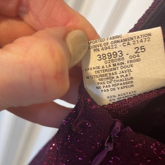 Jessica McClintock Gunne Sax millennium 2000 purple sparkly halter dress Size 7 - Picture 7 of 9